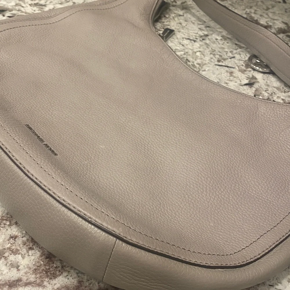 Michael Kors Gray Leather Hobo Bag